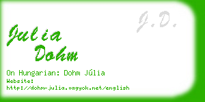 julia dohm business card